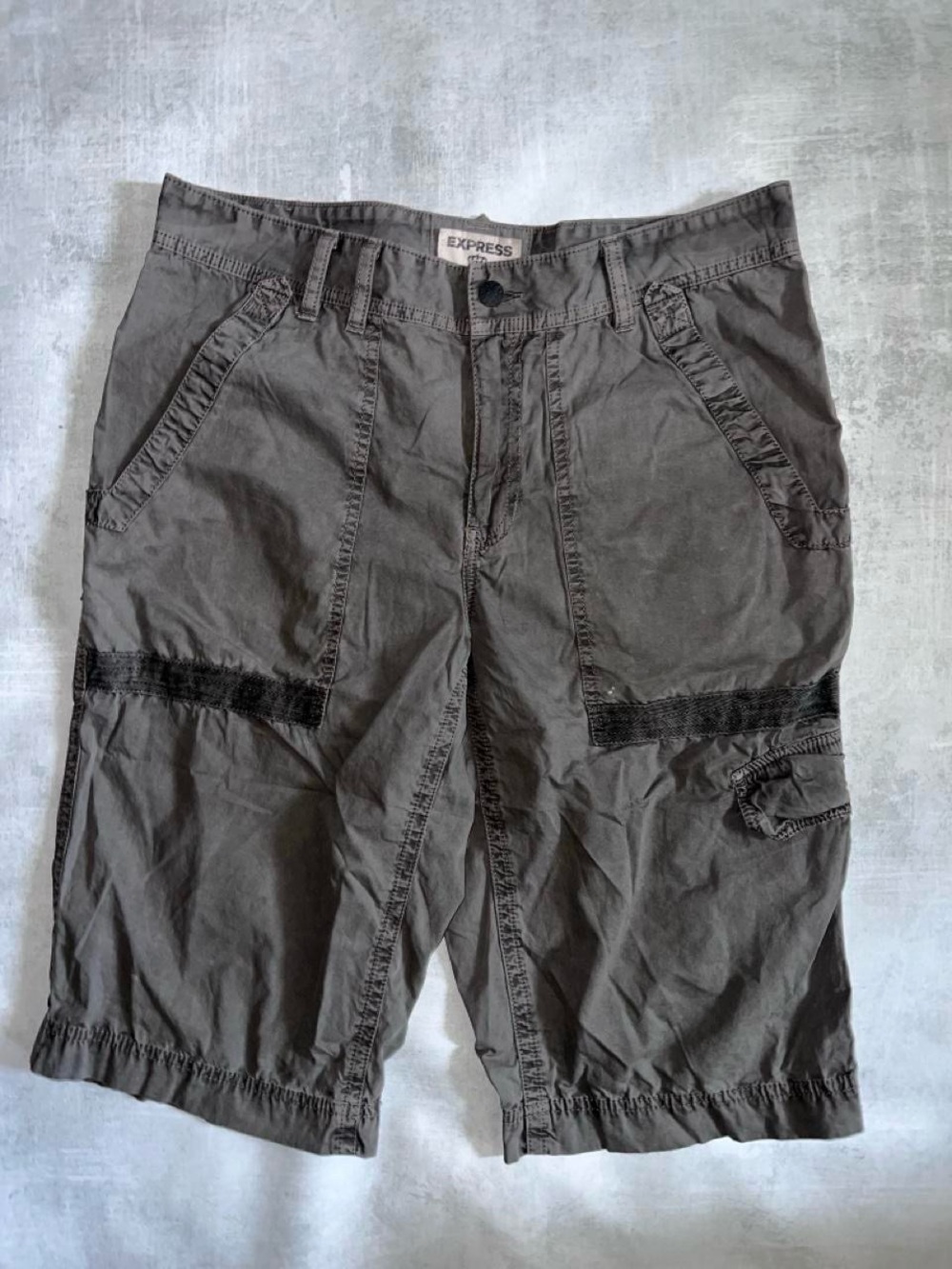 Express Men's Dark Gray Cargo Shorts